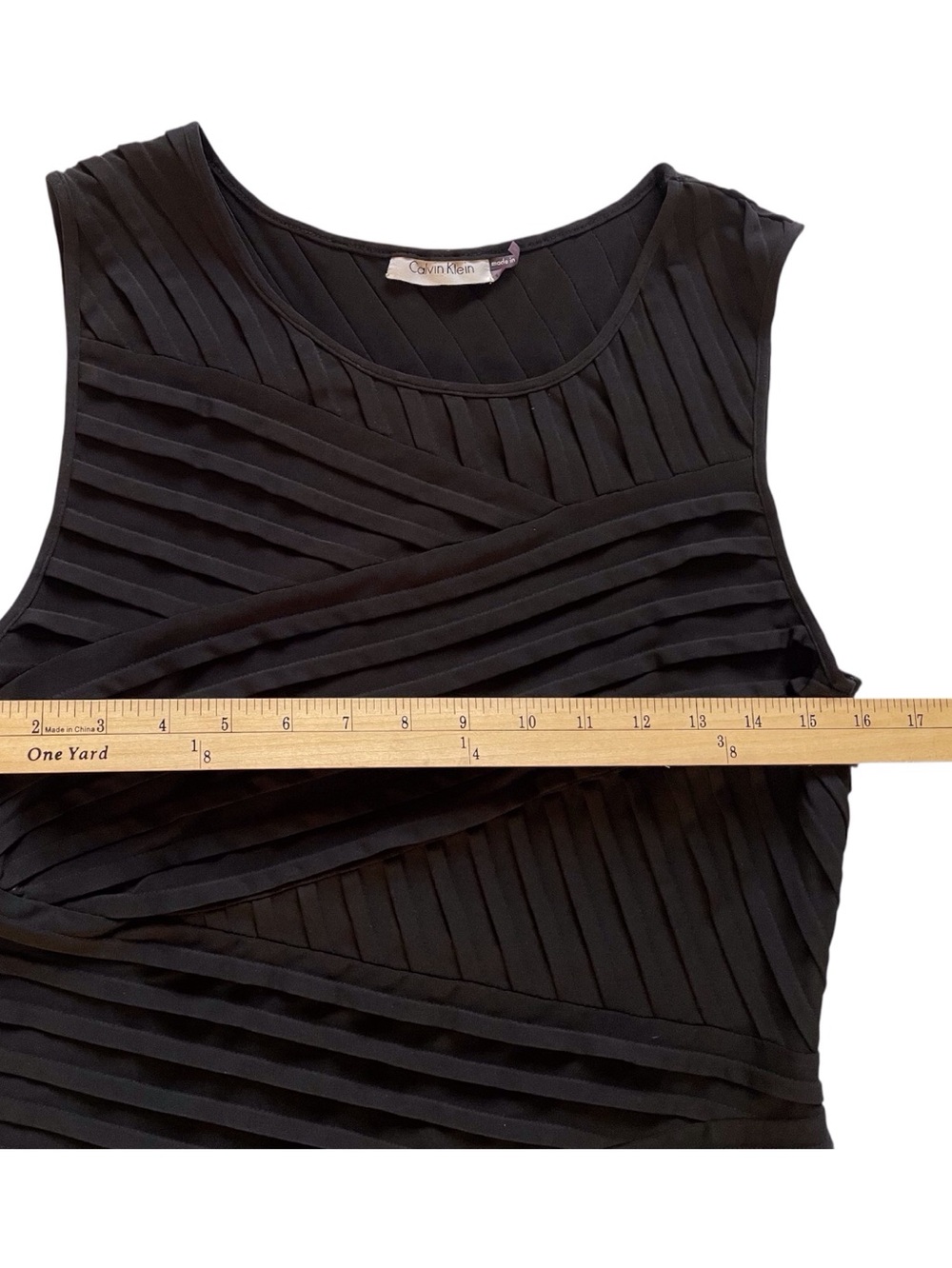 Calvin Klein Black Sleeveless Textured Sheath Dress - Picture 12 of 14